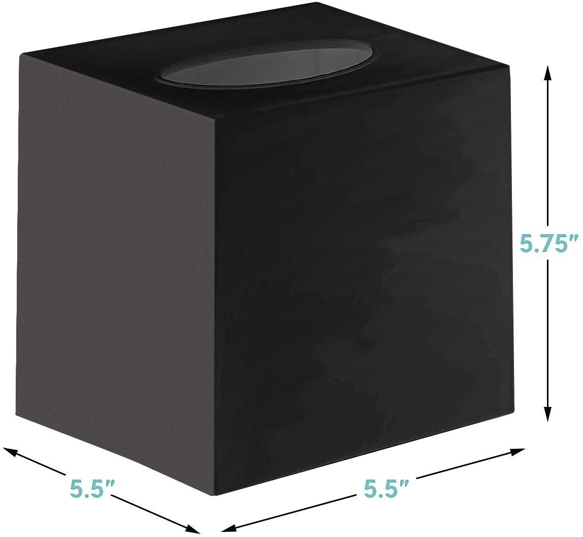 Dwllza Hom Tissue Box Cover Square - Facial Cube Tissue Box Holder Case Dispenser For Bathroom Vanity Countertop, Bedroom Dresse
