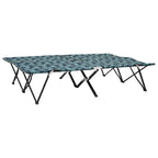 vidaXL Two Person Folding Sun Lounger Leaf Print Steel