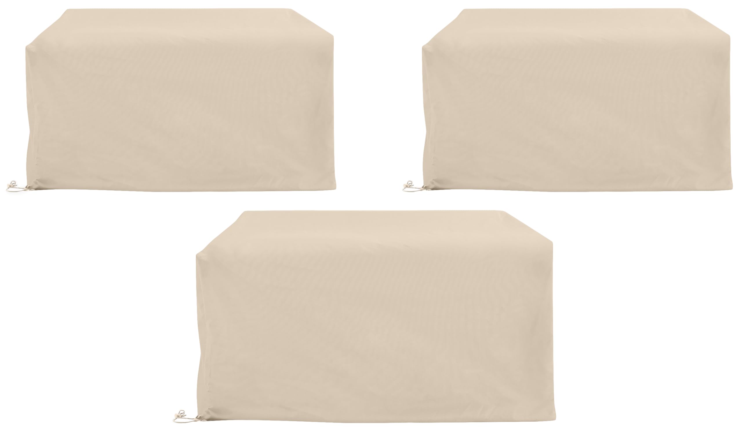Crosley Furniture Patio Furniture Covers, Waterproof 3-Piece Outdoor Sectional Loveseat Cover Set, Tan