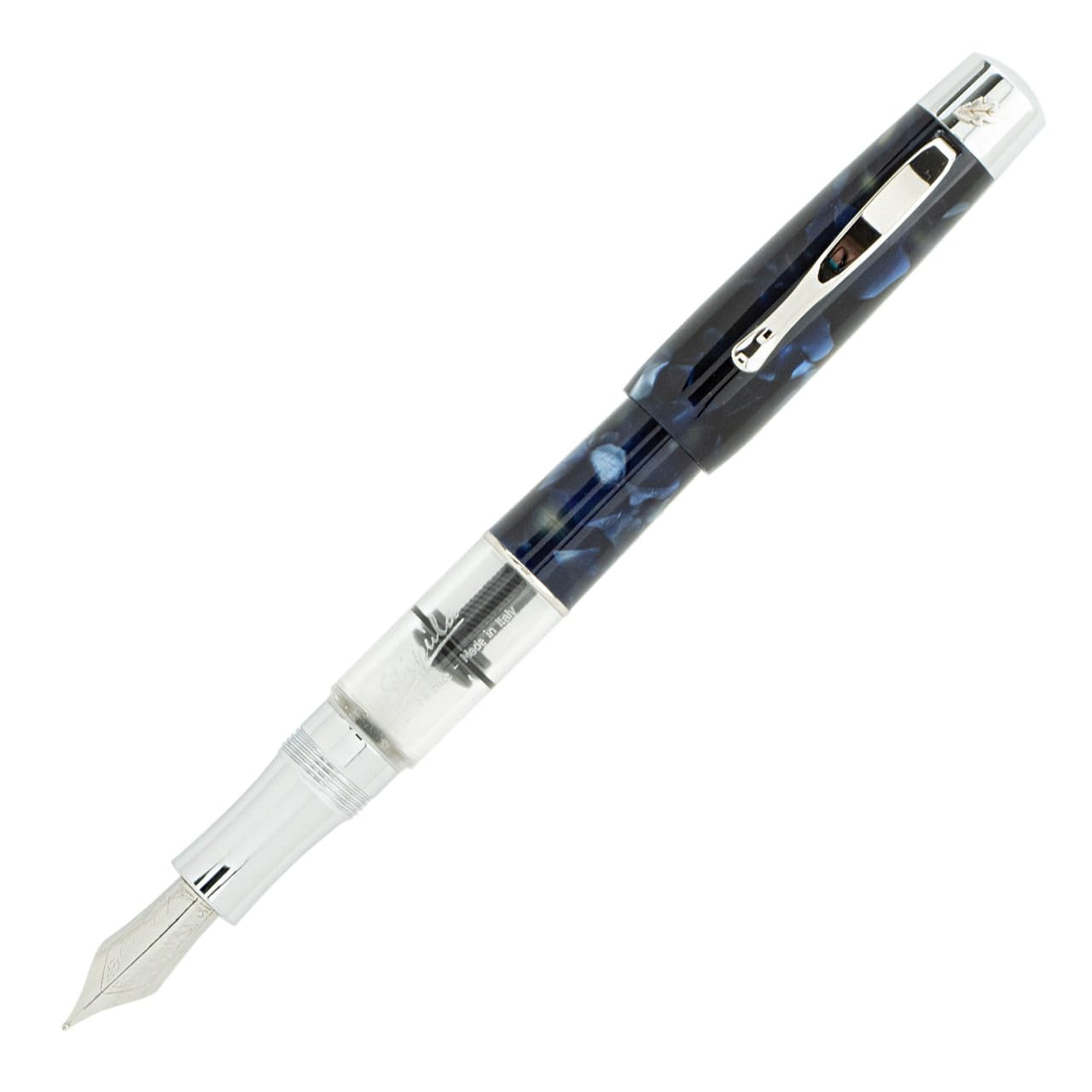 Stipula La Ventidue 22 Fountain Pen Notturno - Stainless Steel Medium Nib