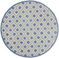 HomeRoots Blue/Grey 100% Polypropylene 4â?? Round Blue and Gray Indoor Outdoor Area Rug