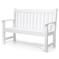 Stoog Garden Bench, 2-Person White Outdoor Bench, All-Weather Hips Patio Bench With 800 Lbs Weight Capacity, Never Rot Or Fade, For Garden, Porch, Backyard And Park, White