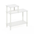 Furinno Turn-N-Tube 3-Tier Rectangular Sofa Side Table, End Table with Open Shelves, White/White