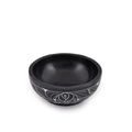 Kaizen Casa Hand Carved Natural Stone Bowl, Smudge Bowl, Stone Bowl, Smudge Pot, White Leaf Carved Design |Size_5    x 2    - Bl