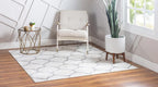 Unique Loom Trellis Frieze Collection Area Rug - Rounded (3' Square, Ivory/ Gray)