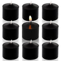 Black Votive Candles, 9 Packs Unscented Small Votives for Halloween, Wedding, Holiday Party, Home (8 Hour), 1.5' D x 1.25' H
