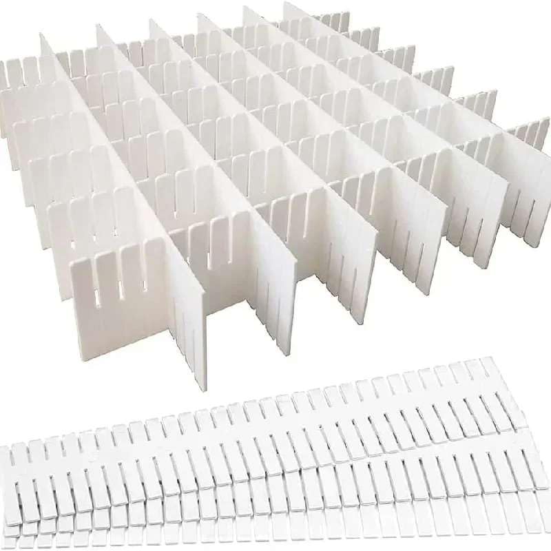 Mann Mart Adjustable Drawer Dividers For Underwear, Socks & Clothes  10Piece Closet Organizer System For Tidy Drawers