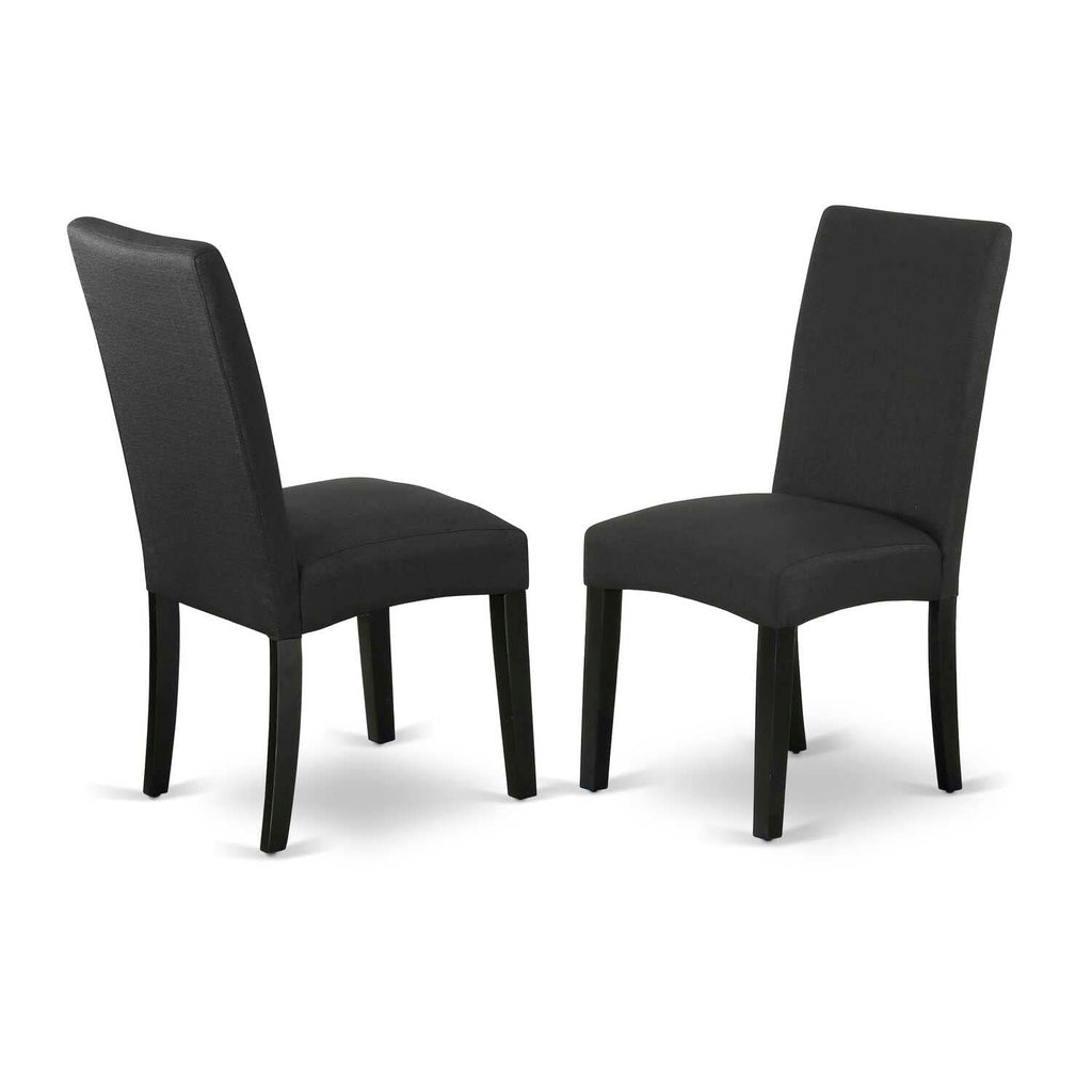 East West Furniture Amda3-Bch-C 3 Piece Kitchen Table Set For Small Spaces Contains A Round Dining Room Table With Pedestal And 2 Linen Fabric Upholstered Chairs, 36X36 Inch, Black & Cherry