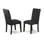 East West Furniture Amda5-Bch-C 5 Piece Dining Room Table Set Includes A Round Kitchen Table With Pedestal And 4 Linen Fabric Upholstered Dining Chairs, 36X36 Inch, Black & Cherry
