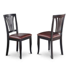East West Furniture Amav3-Bch-Lc 3 Piece Kitchen Table Set For Small Spaces Contains A Round Dining Table With Pedestal And 2 Faux Leather Dining Room Chairs, 36X36 Inch, Black & Cherry