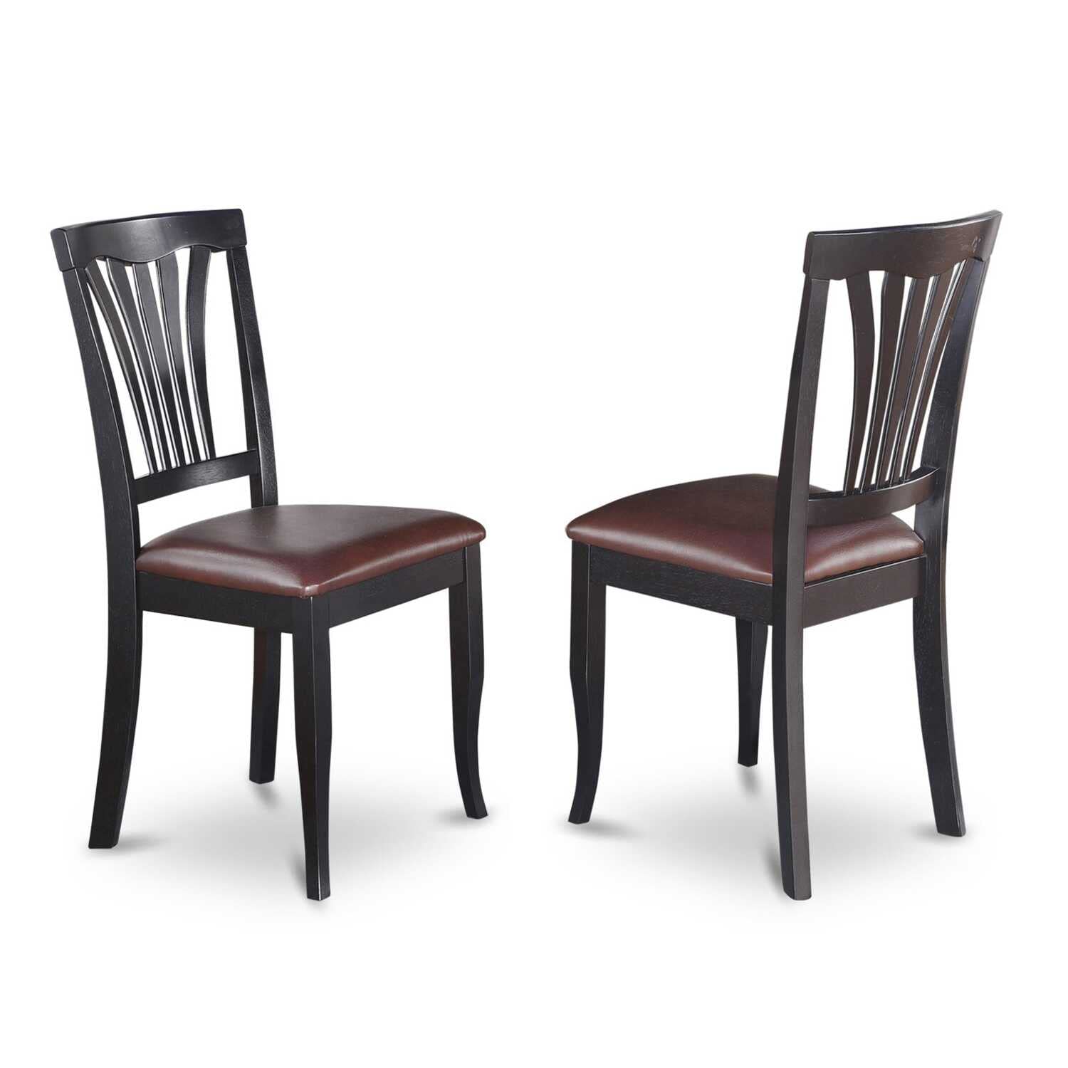 East West Furniture Amav3-Bch-Lc 3 Piece Kitchen Table Set For Small Spaces Contains A Round Dining Table With Pedestal And 2 Faux Leather Dining Room Chairs, 36X36 Inch, Black & Cherry