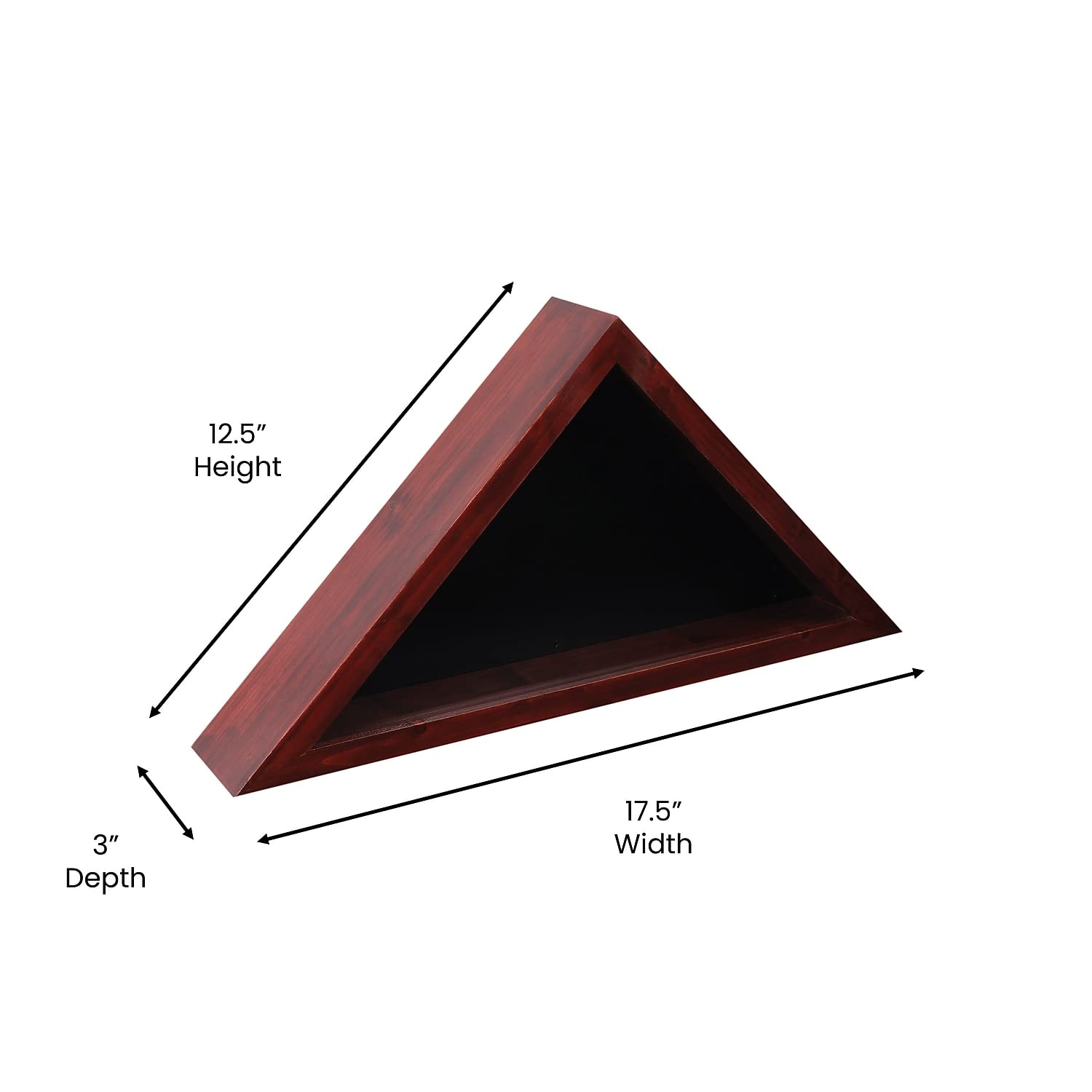 Flash Furniture Sheehan Memorial Flag Display Case - Rustic Brown Solid Wood Military Flag Display Case For 9.5 X 5 American Veteran Flag