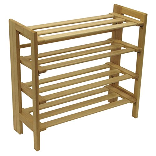 Ergode Clifford Shoe Rack | Holds 12 Pairs | Stackable Design | Solid Wood | Natural Finish | (81228-VV)