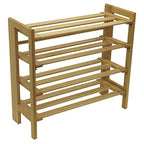 Ergode Clifford Shoe Rack | Holds 12 Pairs | Stackable Design | Solid Wood | Natural Finish | (81228-VV)