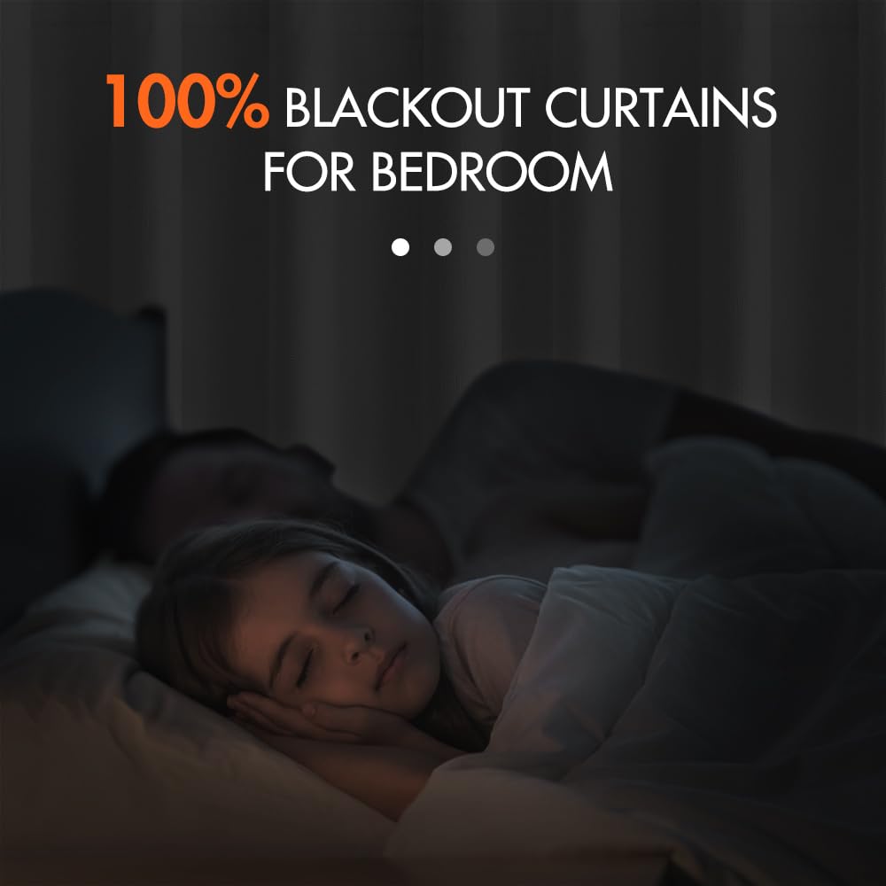 Miulee 100% Blackout Curtains 96 Inches Long Linen Curtains & Drapes For Bedroom Back Tab Living Room Darkening Full Black Out Window Curtain Panels Rod Pocket, White, 2 Panels Set