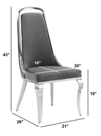 Best Quality Furniture SC310-317 Dining Chairs, Navy Blue/Silver
