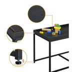 Lilola Home Monty Black Wood Grain 3 Piece Coffee Table Set with Raised Edges