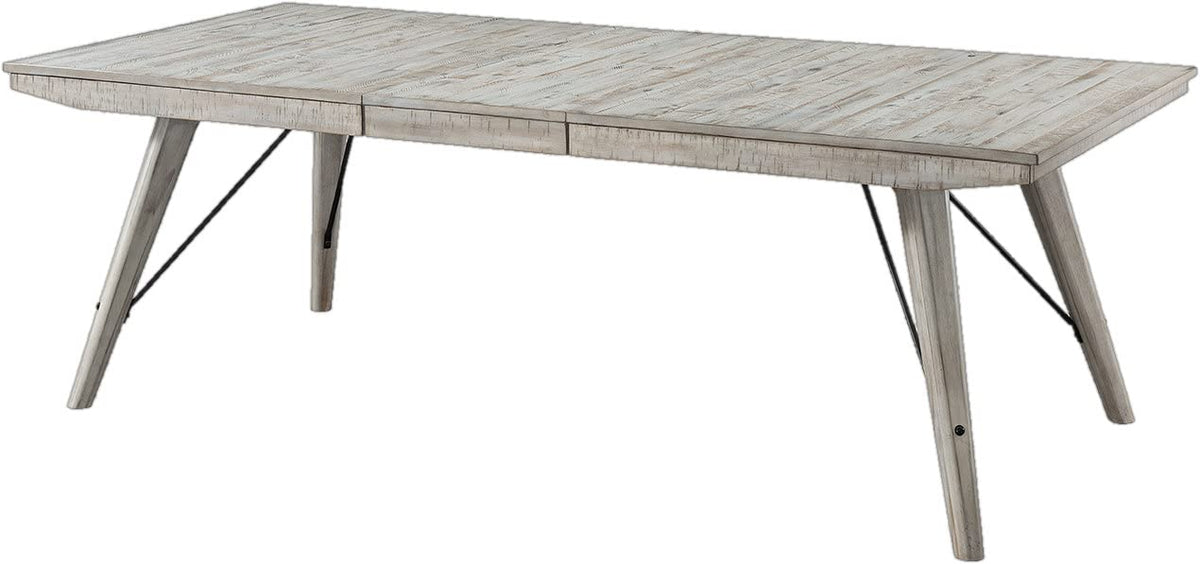 Intercon Modern Rustic Dining Table, Weathered white