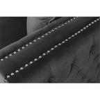 Lilola Home Ryan Dark Gray Velvet Double Chaise Sectional Sofa with Nail-Head Trim