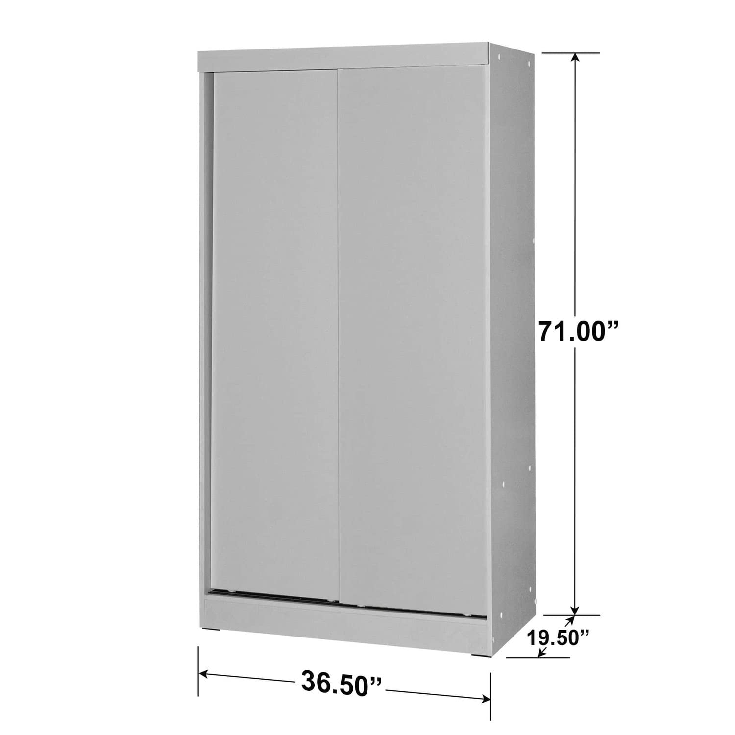 Better Home Products Modern Wood Double Sliding Door Wardrobe