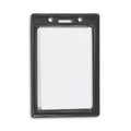 Vertical Color Frame Badge Holder, Pre-Punched Credit Card Size Id Card Holder, Use With Lanyards, Chains, Or Badge Clips - Blac