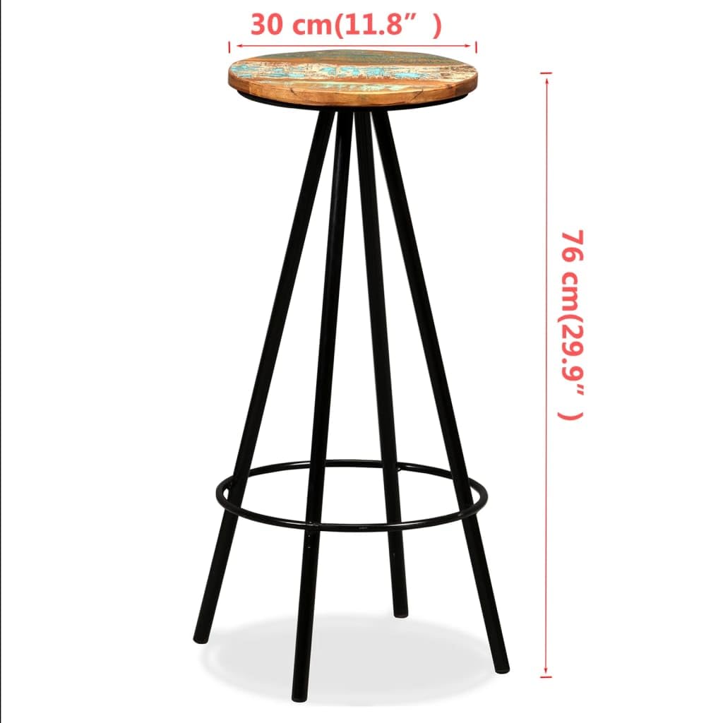 vidaXL Bar Stools 4 pcs Solid Reclaimed Wood
