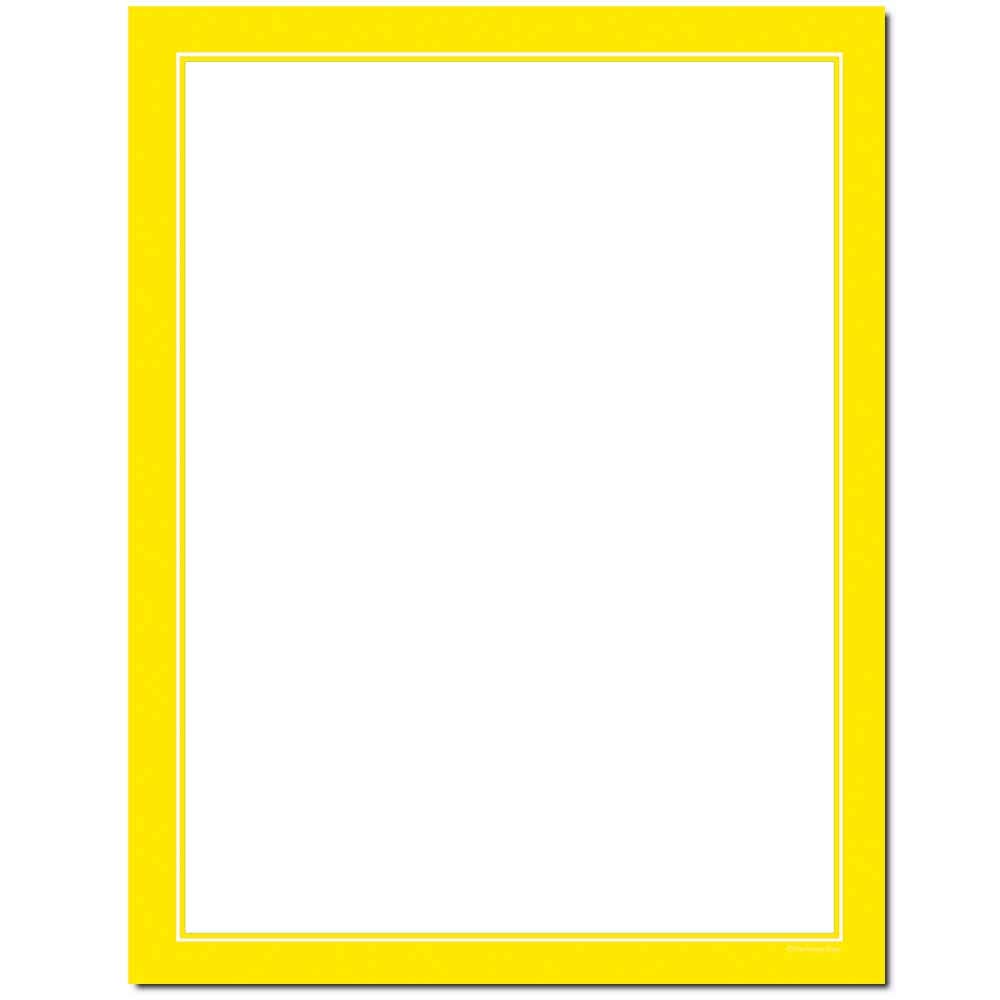 Basic Border Letterhead Laser & Inkjet Printer Paper - Brights (Yellow, 100 Pack)