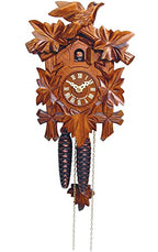 Alexander Taron Importer 522-1 Engstler Weight-Driven Cuckoo Clock-Full Size-9.25" H X 6.75" W X 6" D, Brown