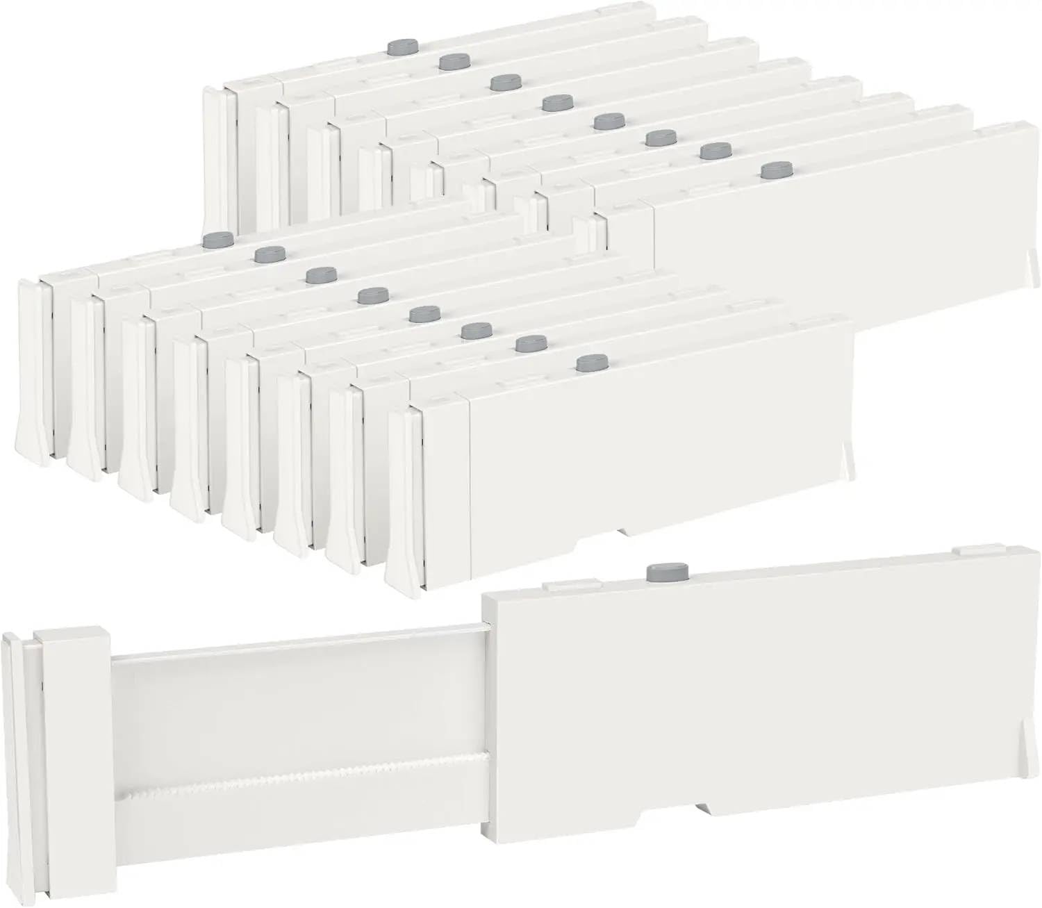 Shiplord Expandable Closet Drawer Organizers: 16Pack Adjustable Dresser Dividers For Clothes 4 High Fits 11.617 Drawers