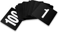 New Star Foodservice 23084 1-100 Double Side Plastic Table Numbers, 4 x 4 Inch, Light Grey on Black