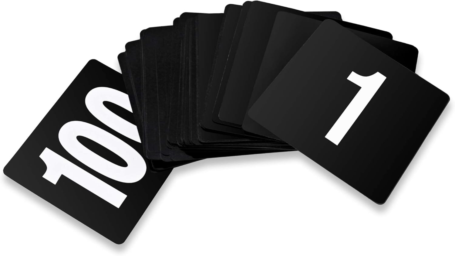 New Star Foodservice 23084 1-100 Double Side Plastic Table Numbers, 4 x 4 Inch, Light Grey on Black