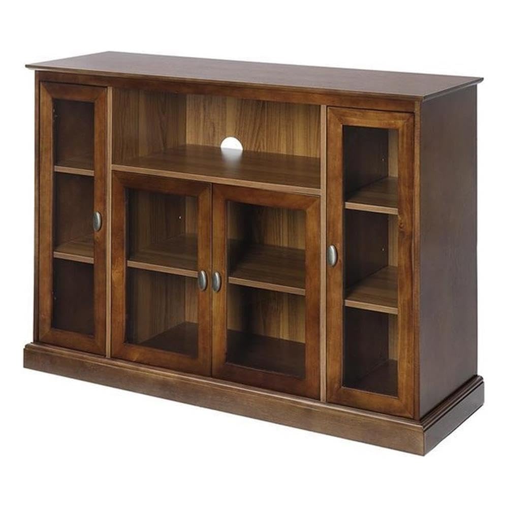 Convenience Concepts Summit Highboy 60 inch TV Stand with Storage Cabinets and Shelves, Dark Walnut