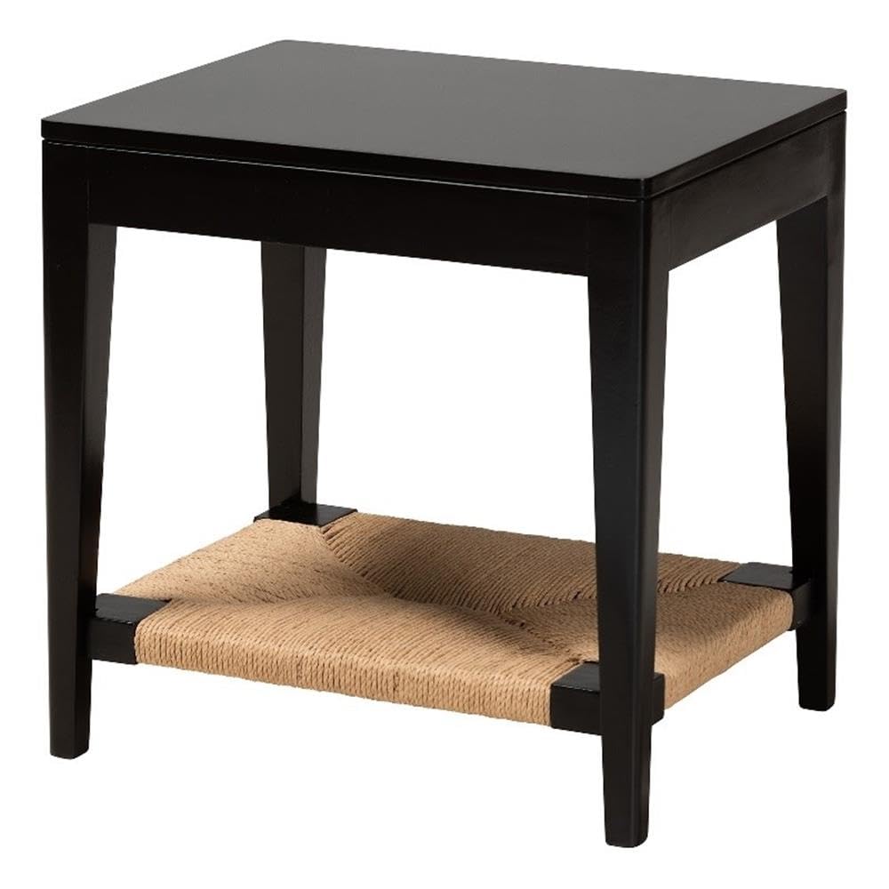 Baxton Studio Freya Modern Bohemian Black Finished Bayur Wood End Table Black/bayur Wood