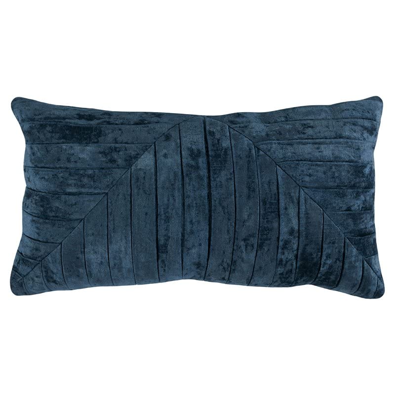 Kosas Home Laurant 14X26 Transitional Rayon Velvet Throw Pillow In Blue