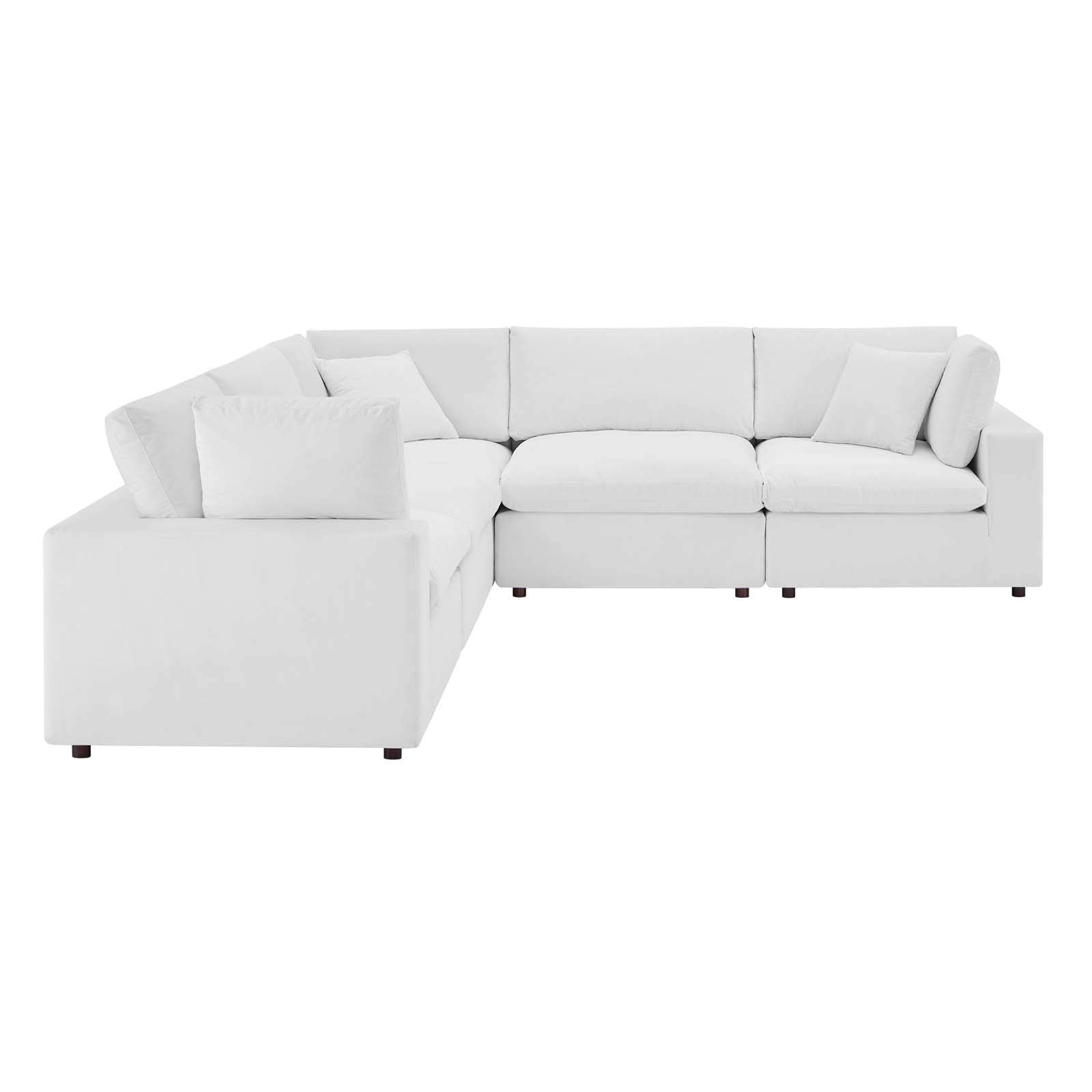 Modway Commix Down-Filled Overstuffed Performance Velvet 5-Piece Sectional Sofa