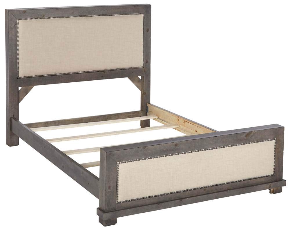 Progressive Furniture Willow Queen Upholstered Bed Distressed Dark Gray