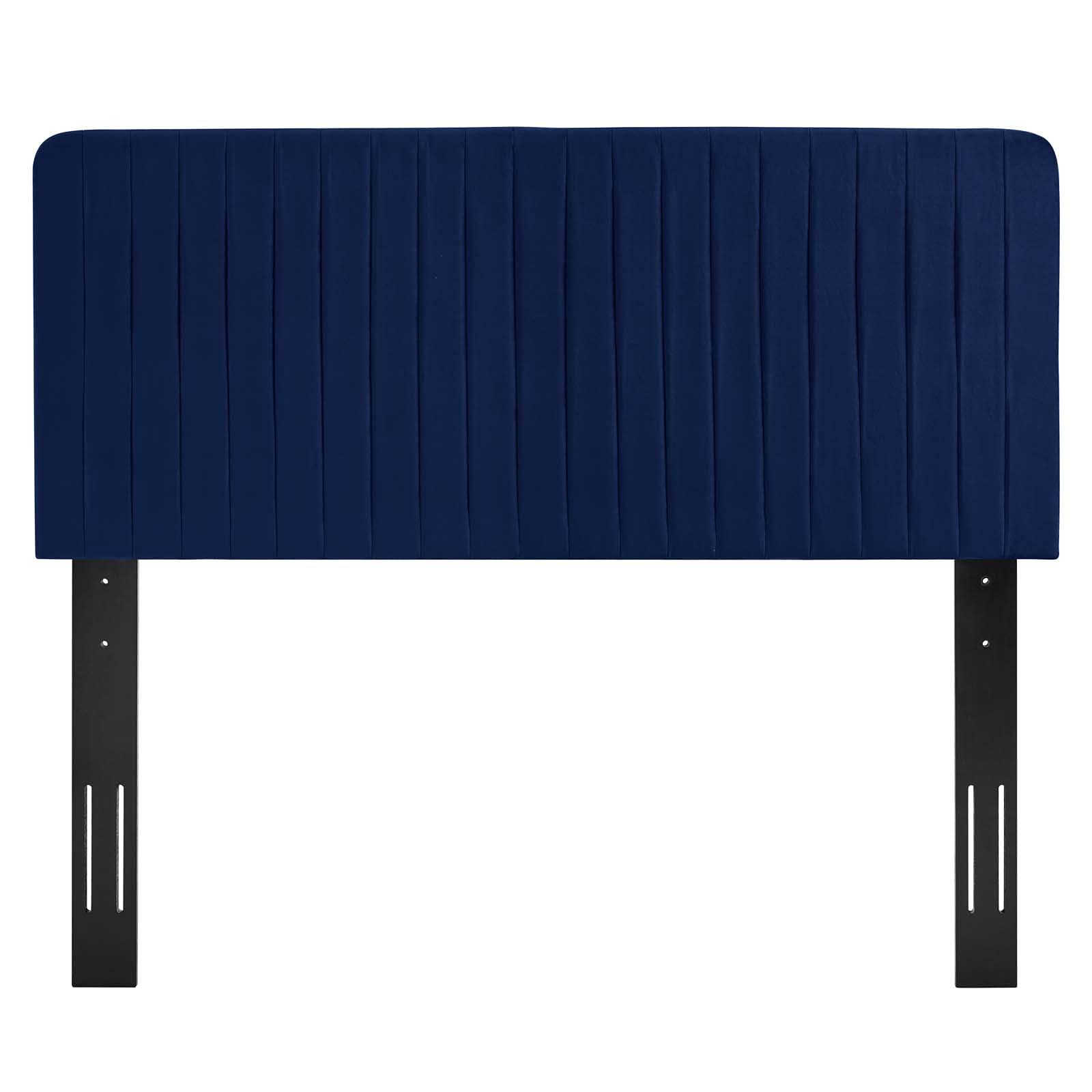 Modway Milenna Channel Tufted Performance Velvet Full/Queen Headboard in Navy