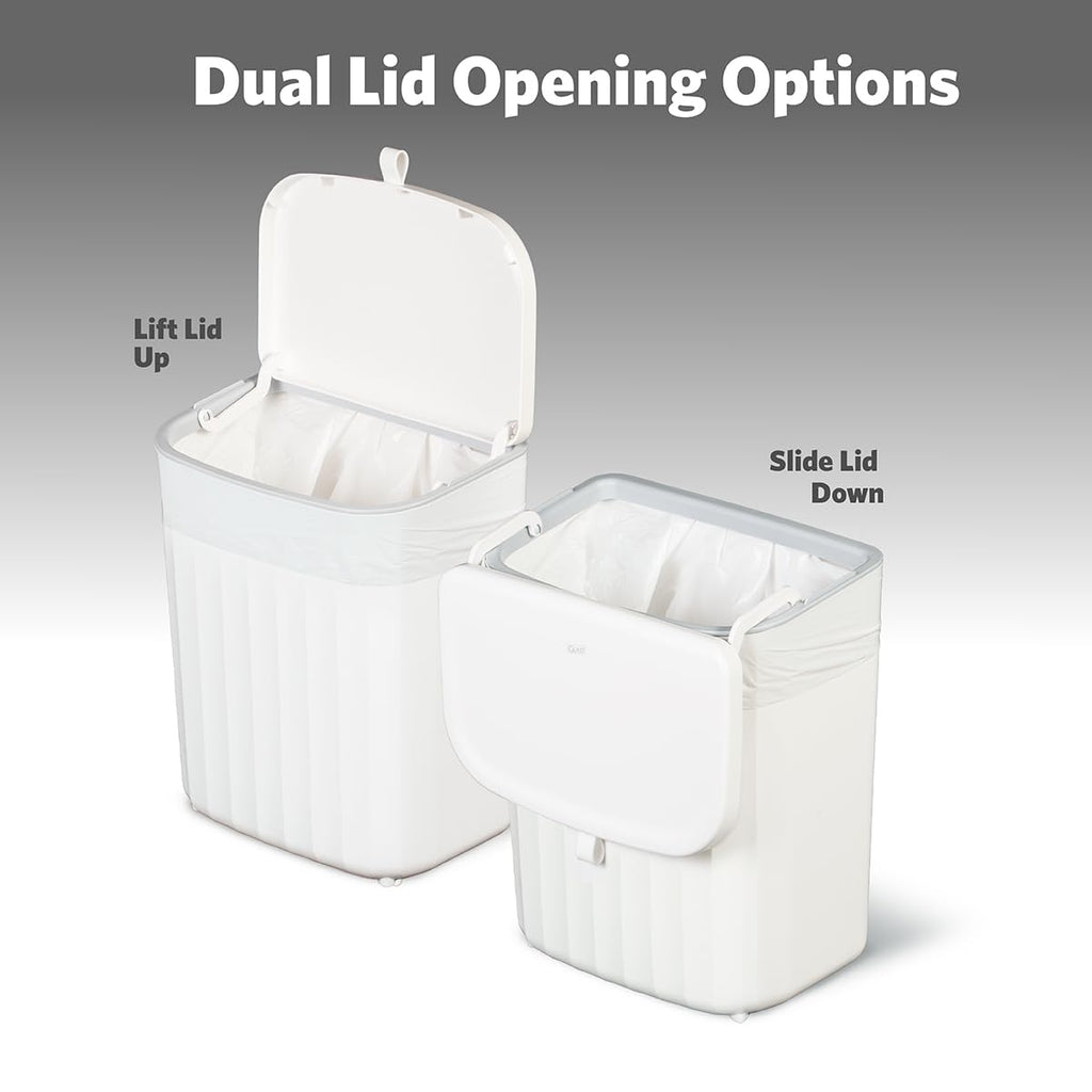 Glad Roomate Under Counter Trash Can | Space Saving Waste Bin For Kitchen Cabinet, Bathroom Or Office | Dual Lid For Ease Of Ope