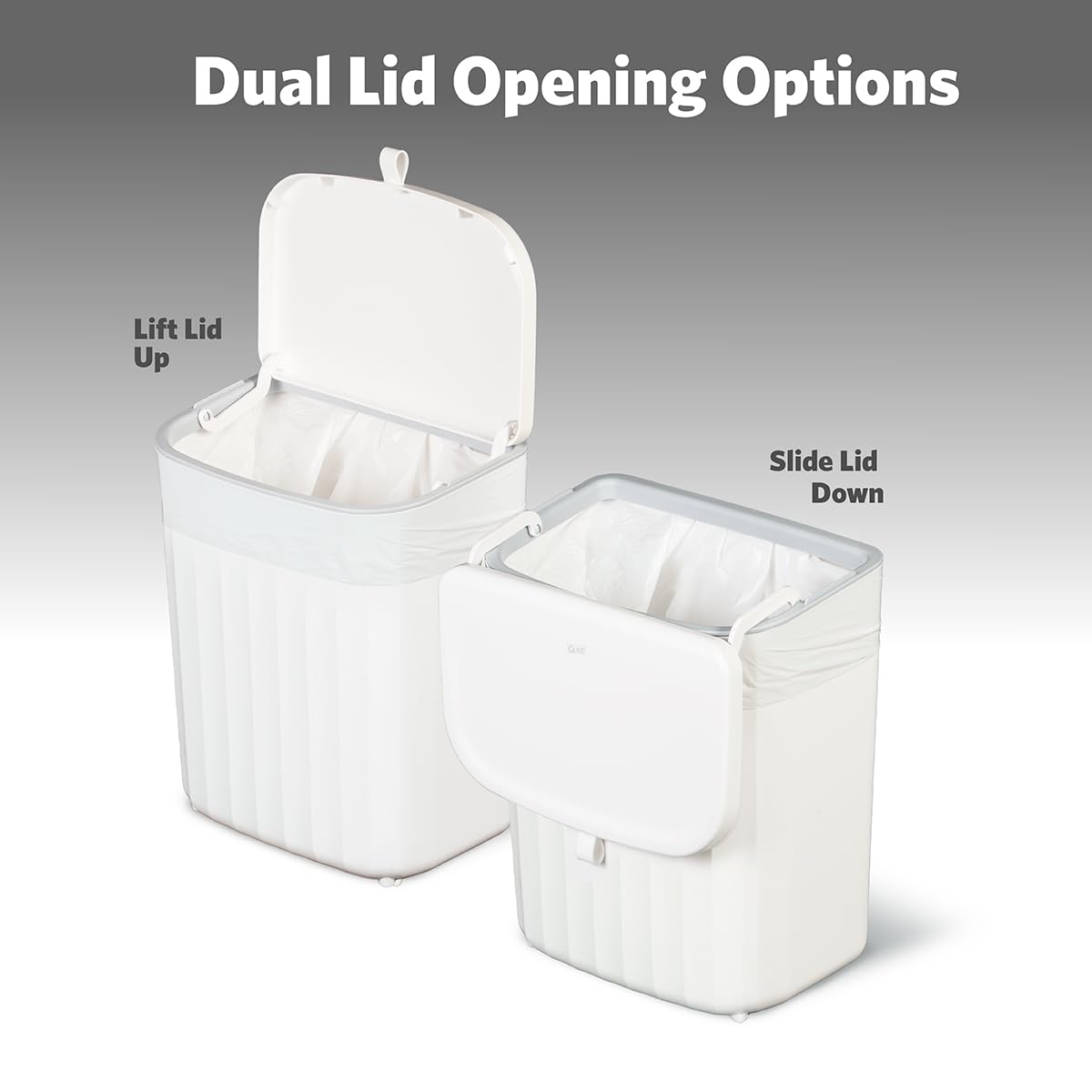 Glad Roomate Under Counter Trash Can | Space Saving Waste Bin For Kitchen Cabinet, Bathroom Or Office | Dual Lid For Ease Of Ope