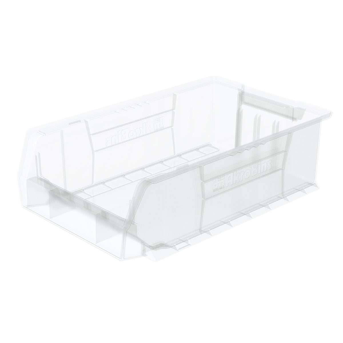 Akro-Mils 30280 Super-Size Akrobin Heavy Duty Stackable Storage Bin Plastic Container, (20-Inch L X 12-Inch W X 6-Inch H), Clear