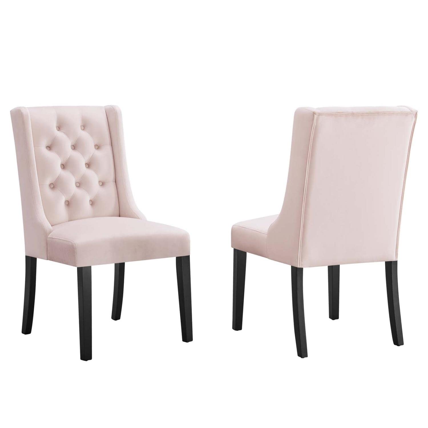 Modway Baronet Velvet Set Of 2 Dining Chairs With Pink Finish Eei-5013-Pnk