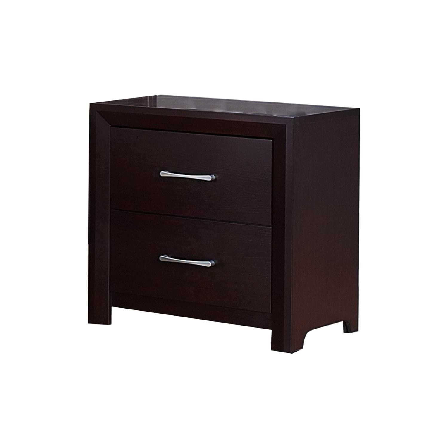 Benjara Benzara Wooden Nightstand With Two Drawers, Brown,