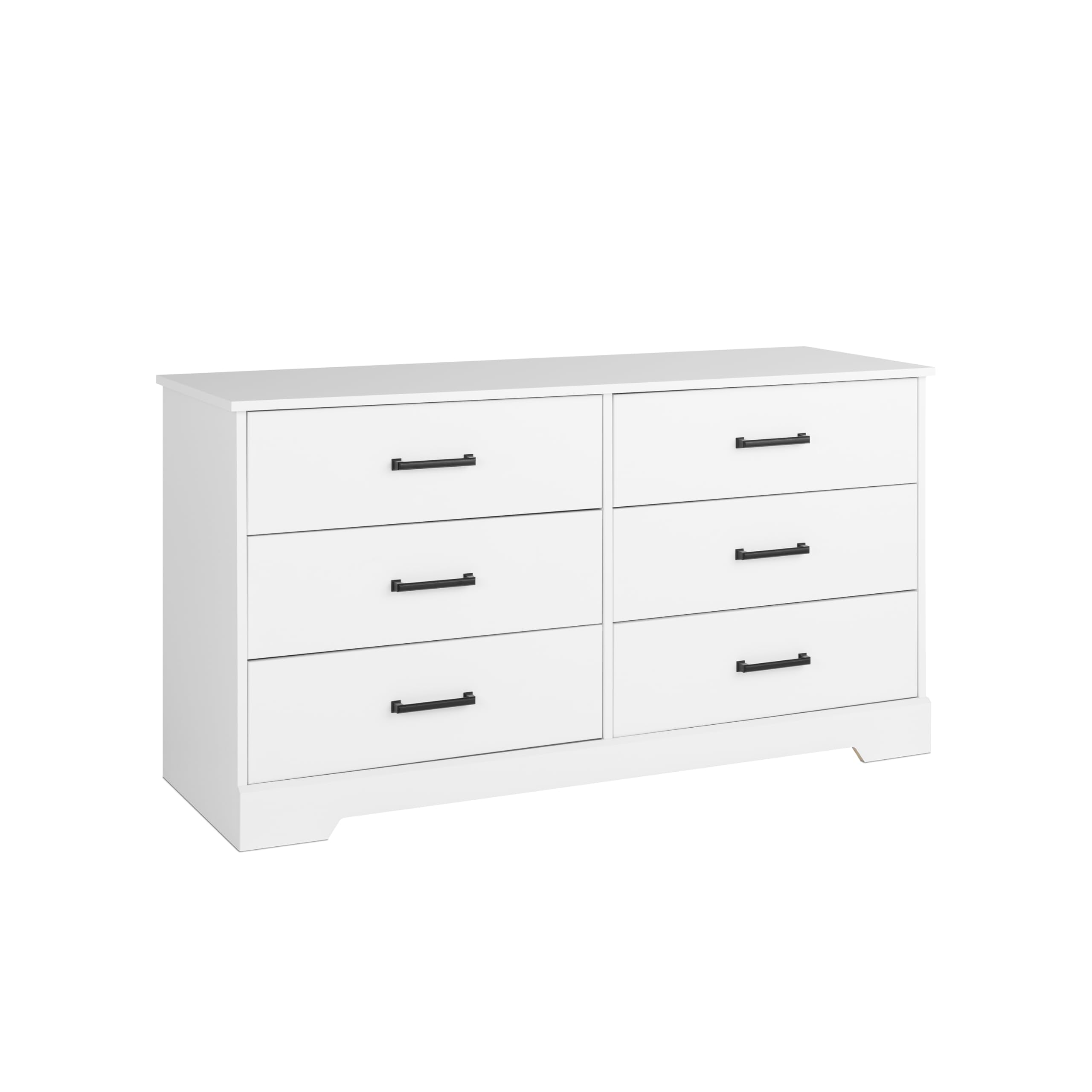 Prepac Rustic Ridge Farmhouse 6-Drawer Double Dresser, White Dresser For Bedroom, Chest Of Drawers With 6 Storage Drawers, 53.25” Wide X 18.25” Deep X 28.5” Tall, White
