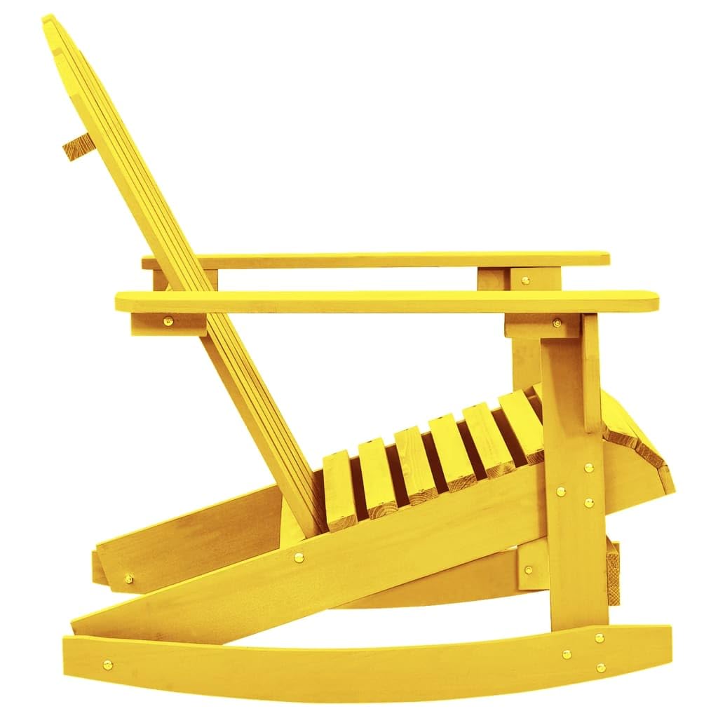 vidaXL Patio Adirondack Rocking Chair Solid Fir Wood Yellow