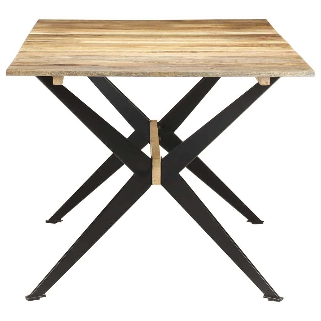 vidaXL Solid Mango Wood Dining Table with Industrial Style Design - Versatile Piece for Any Home Decor - 70.9&quot;x35.4&quot;x29.9&quot;
