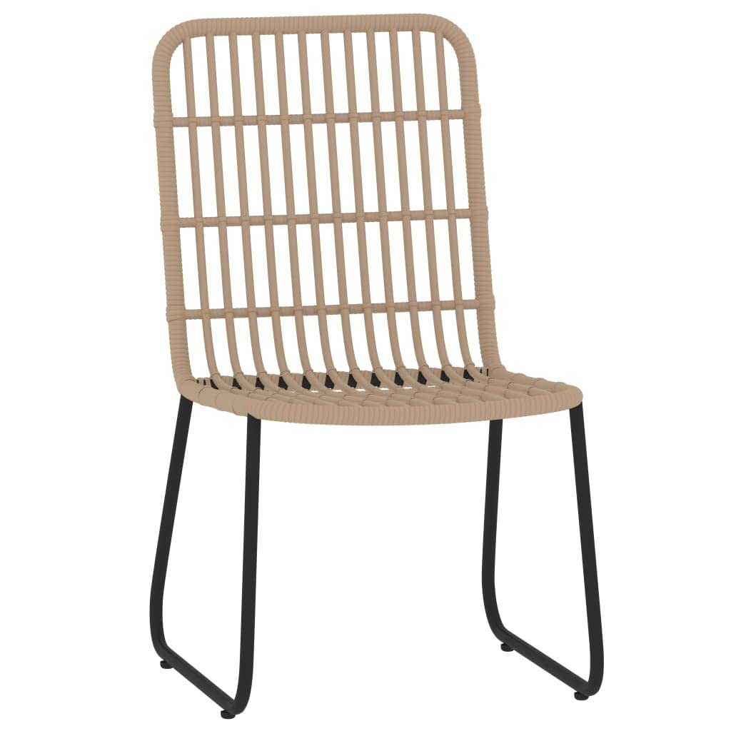 vidaXL 5 Piece Outdoor Patio Dining Set in Oak and Black - Durable Powder-Coated Steel and PE Rattan Garden Furniture with Glass Tabletop