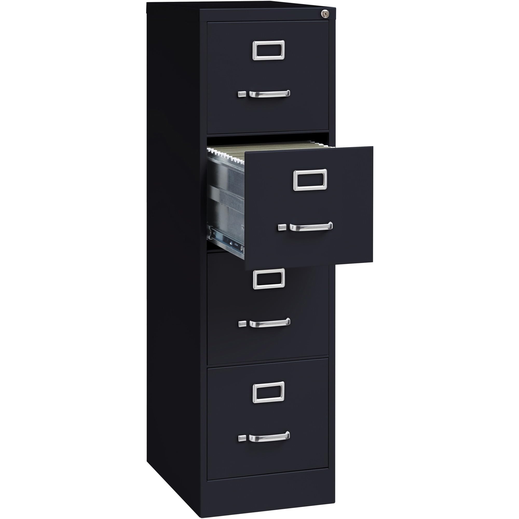 Lorell 4-Drawer Vertical File, 15 by 22 by 52, Black