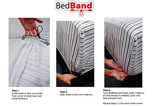 Bed Band Not Made In China. 100% Usa Worker Assembled.. Bed Sheet Holder, Gripper, Suspender And Strap. Smooth Any Sheets On Any