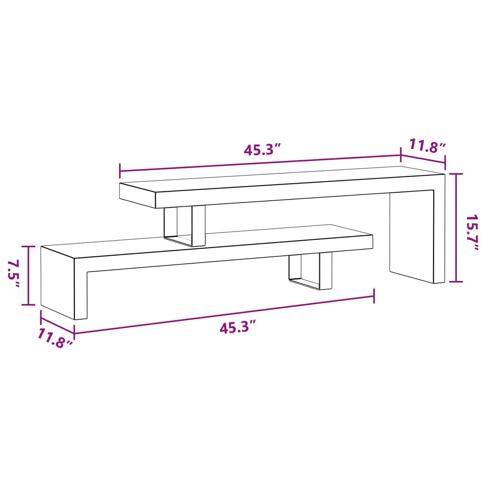 vidaXL TV Stand, Multipurpose TV Table/Media Console with Ample Storage, Configurable Design, Unique Wood Grain, Solid Reclaimed Wood 31.5&quot; x 15.75&quot; x 15.75&quot; Brown