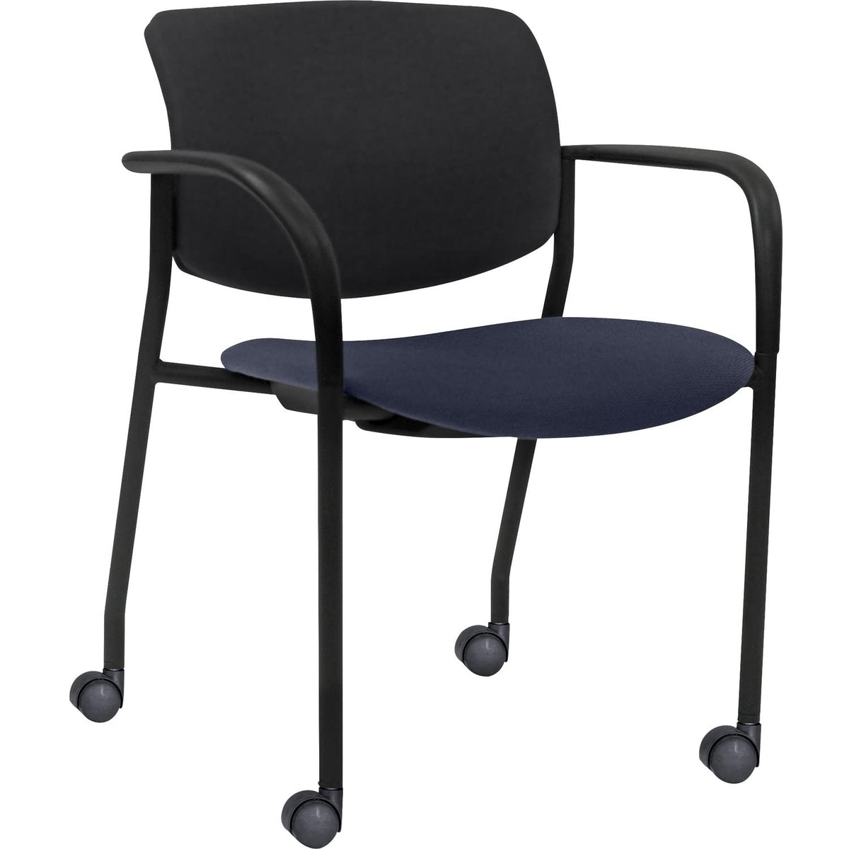 Lorell Stack Chairs With Plastic Back & Fabric Seat (Pack Of 2)